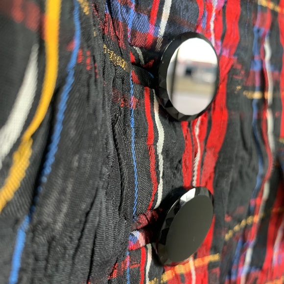 Algo Women’s Black Watch plaid jacket velvet lapel - Picture 2 of 8